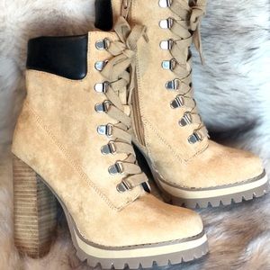Madden Girl Hi Heel Utility Combat Boots